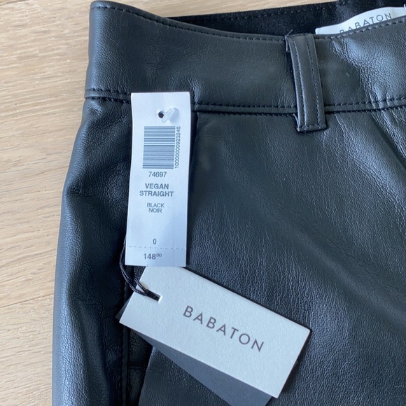 Aritzia Babaton Vegan Straight Pant in Black, Size 0 - Picture 4 of 5